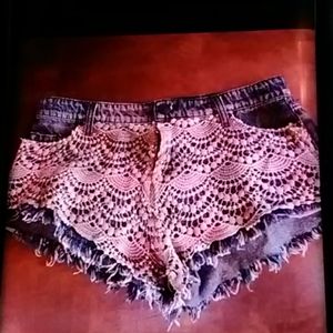 BDG Urban Crochet Denim Jean Shorts 29